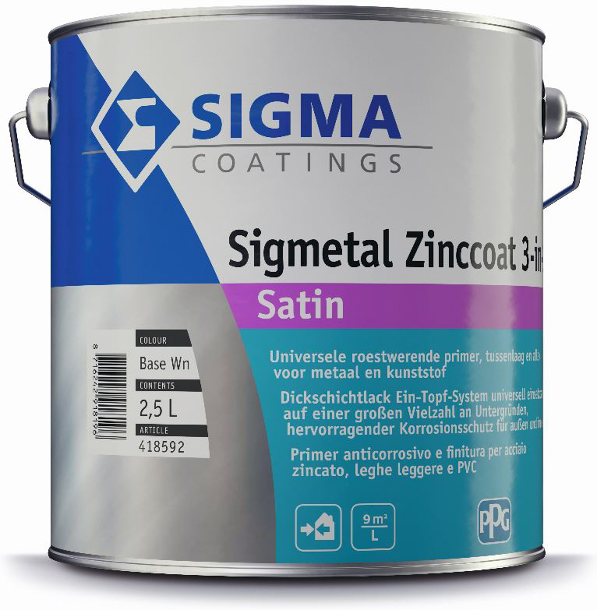 Sigma Sigmetal Zinccoat 3in1 1,0 lt weiss Base WN
